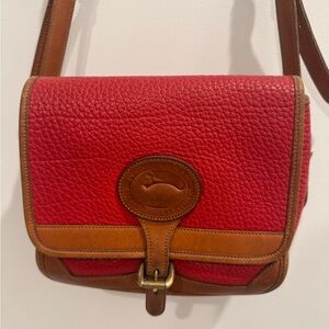 Dooney & Bourke Red and Brown Leather Essex Crossbody Bag